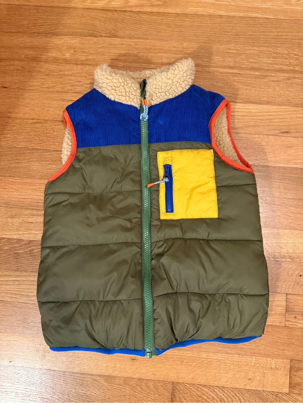 BODEN Kids Quilted & Sherpa Vest Size 5T
